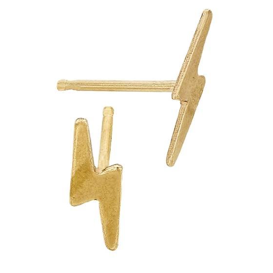 14ky 11mm lightning stud earring