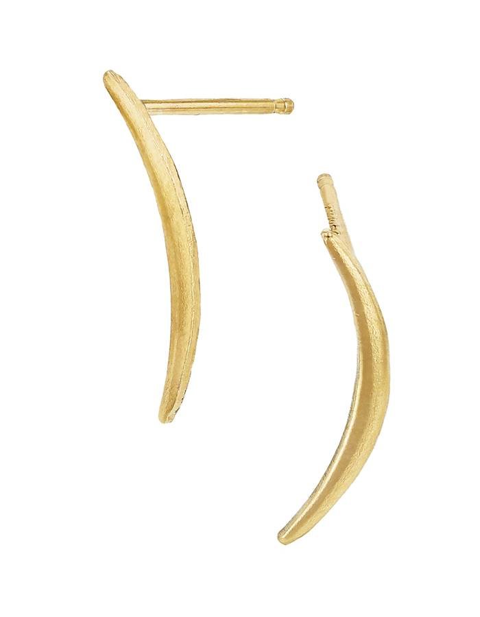 14ky 16mm left side crescent stud earring