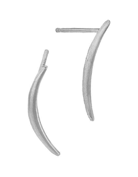 ss 16mm left side crescent stud earring