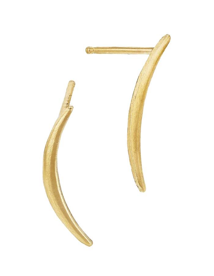 14ky 16mm right side crescent stud earring