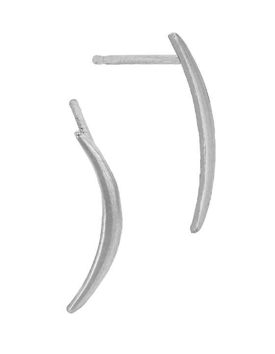ss 16mm right side crescent stud earring