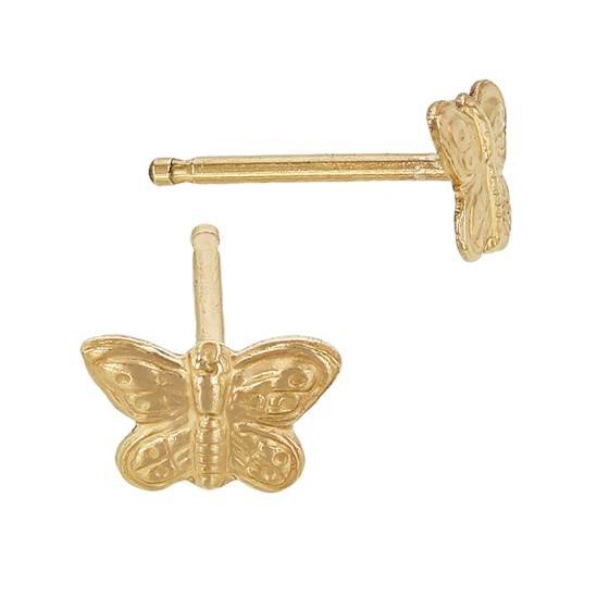 14ky 6.5mm butterfly stud earring