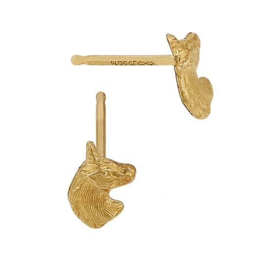 gf 6mm left side unicorn stud earring