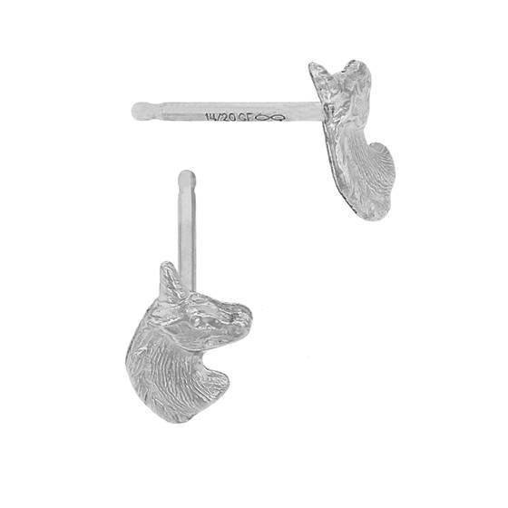 ss 6mm left side unicorn stud earring