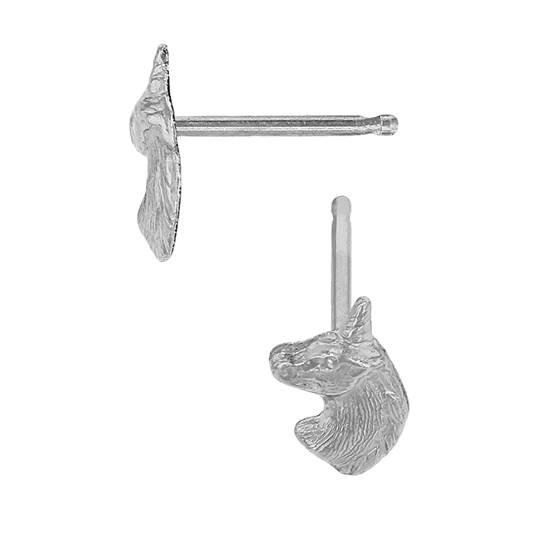 ss 6mm right side unicorn stud earring