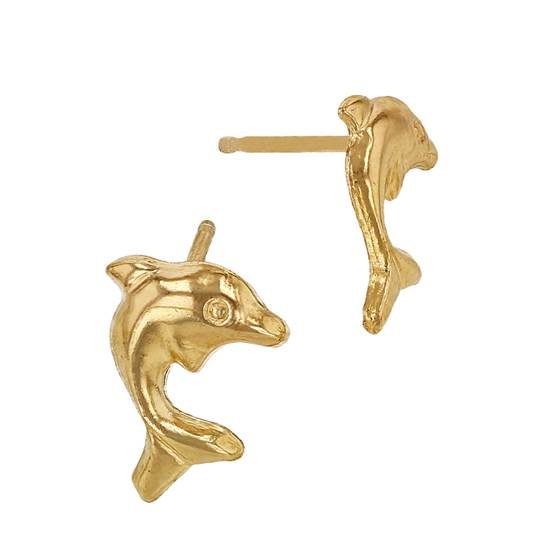 gf 11mm left side dolphin stud earring