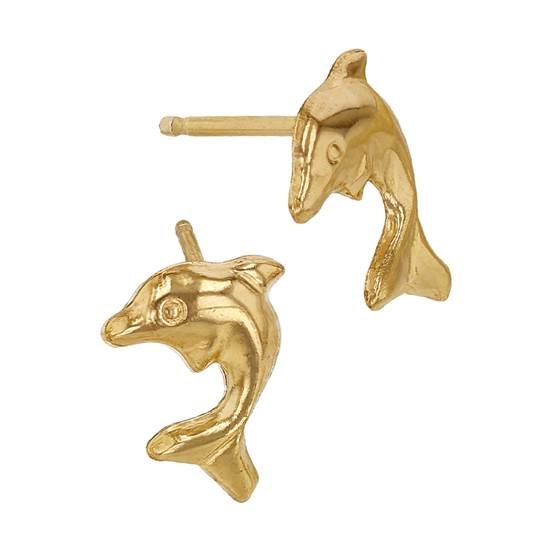 gf 11mm right side dolphin stud earring