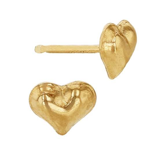 gf 6mm heart stud earring