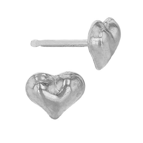 ss 6mm heart stud earring