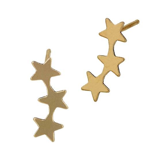 gf 14mm right side 3 stars stud earring