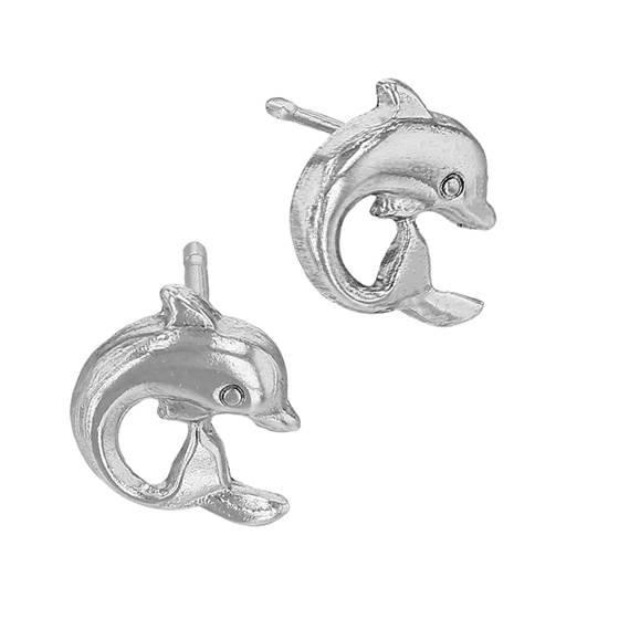 ss 7mm left side dolphin stud earring