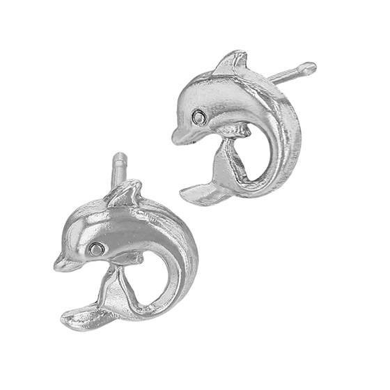 ss 7mm right side dolphin stud earring