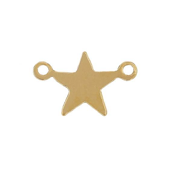 14ky 7.5mm star charm with two rings
