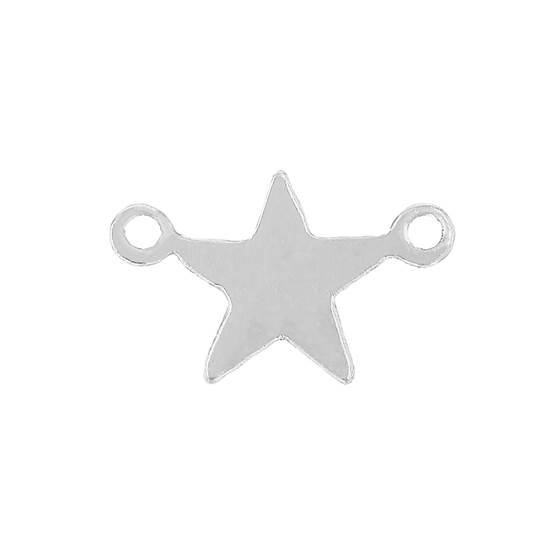 ss 7.5mm star charm with 2 rings