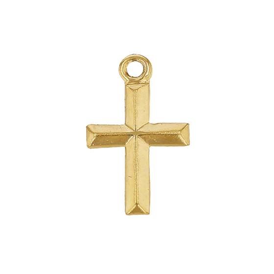 gf 7x9.5mm cross charm; convex