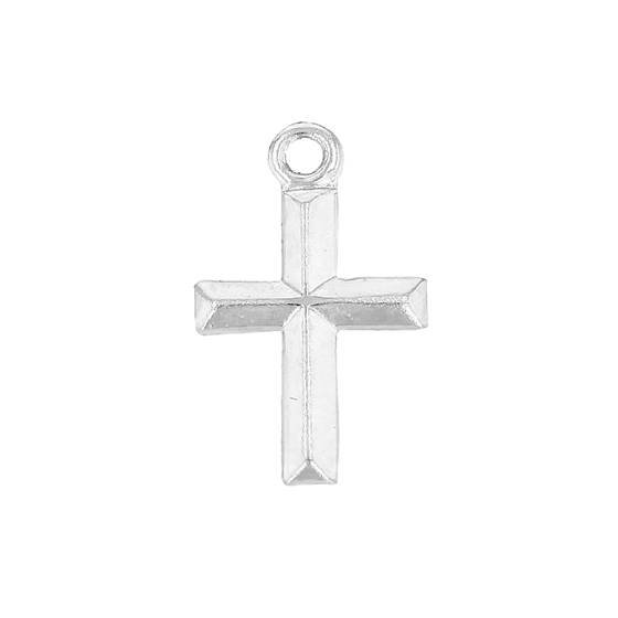 ss 7x9.5mm cross charm; convex