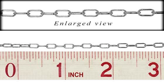 ss 2.5mm chain width elongated cable chain