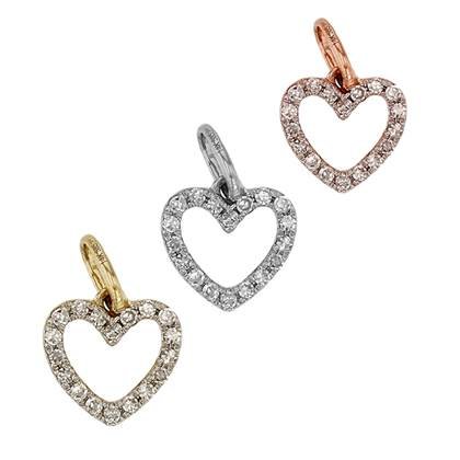 14K Diamond Heart Charm