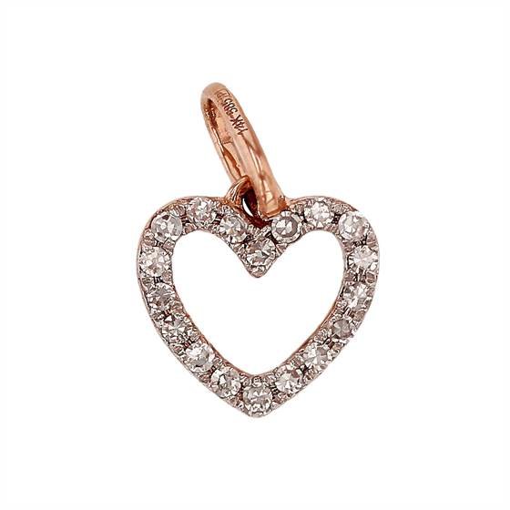 14kr 7mm 5pts/18pcs diamond heart charm