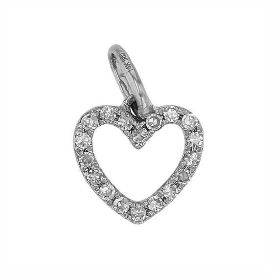 14kw 7mm 5pts/18pcs diamond heart charm