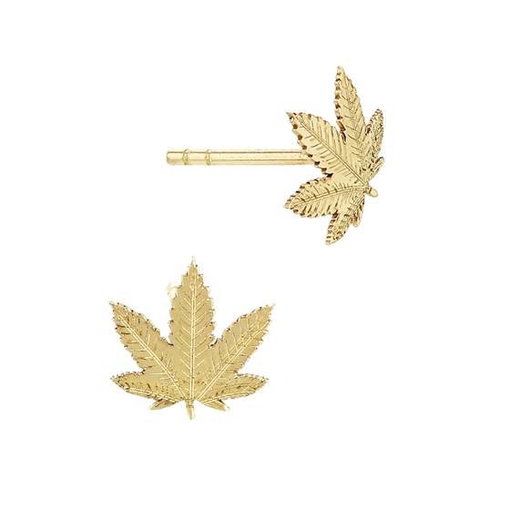 14ky 5.5mm leaf stud earring