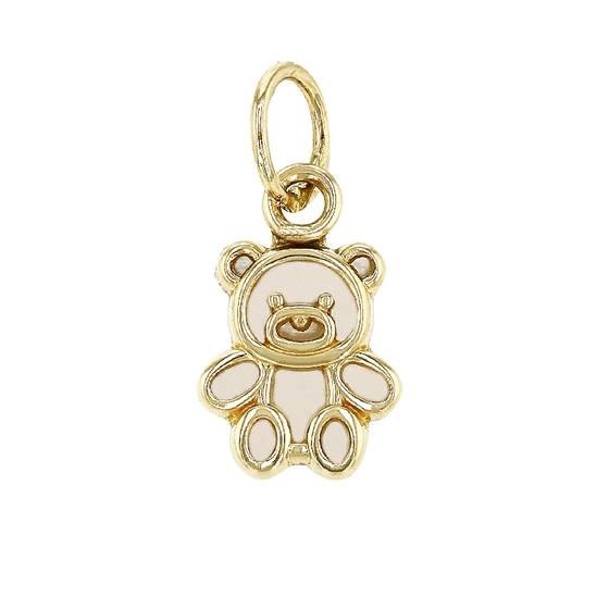 14ky 10mm mother of pearl bear charm