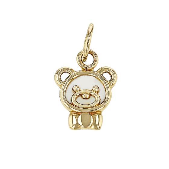 14ky 10mm mother of pearl bear charm