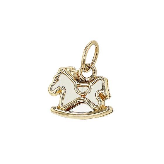 14ky 8mm mother of pearl horse charm