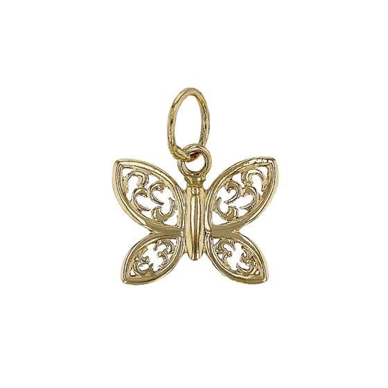 14ky 7mm filigree butterfly charm