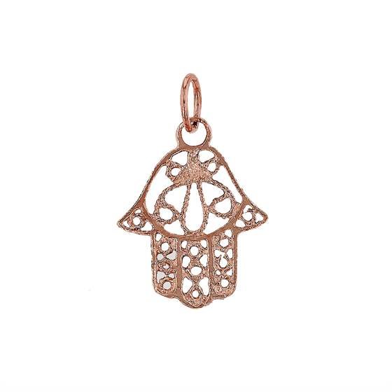 14kr 12mm filigree hamsa charm