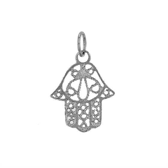 14kw 12mm filigree hamsa charm