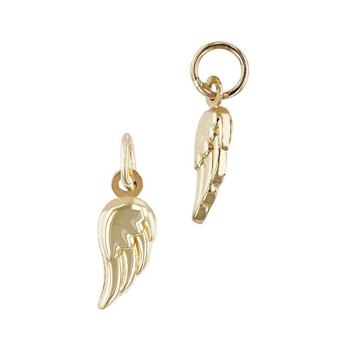 14ky 11mm puffy angel wing charm