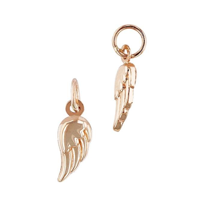 14kr 11mm puffy angel wing charm