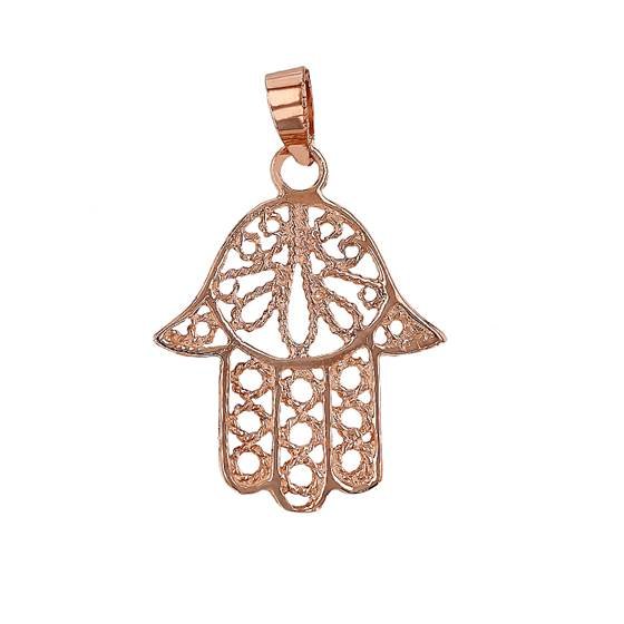 14kr 19mm filigree hamsa charm