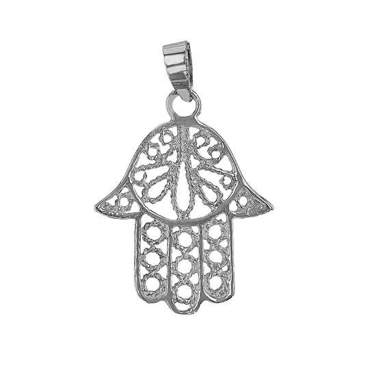 14kw 19mm filigree hamsa charm