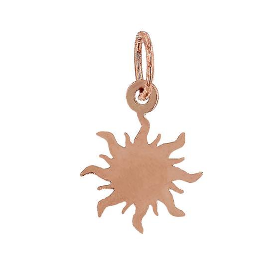 14kr 7mm flat sun charm