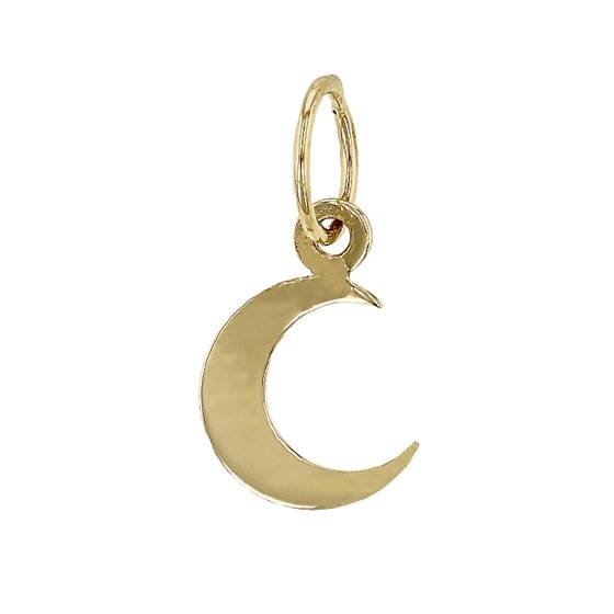 14ky 8mm flat moon charm