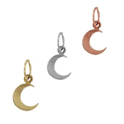 14K Flat Moon Charm