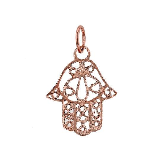 14kr 14mm filigree hamsa charm