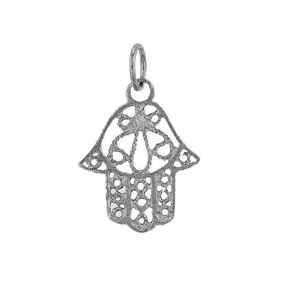 14kw 14mm filigree hamsa charm