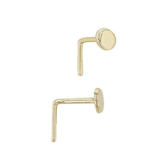 14ky 3.42mm flat l-bend nose stud