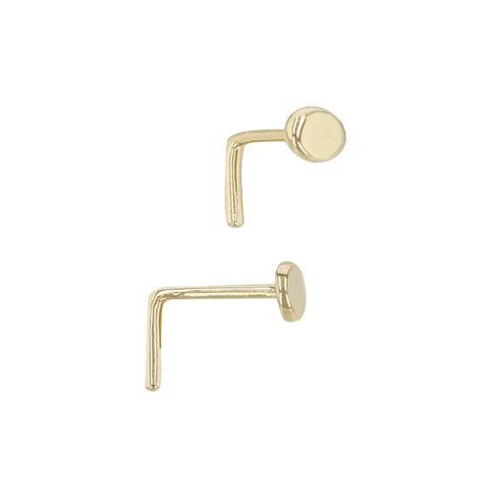 14ky 2mm flat l-bend nose stud