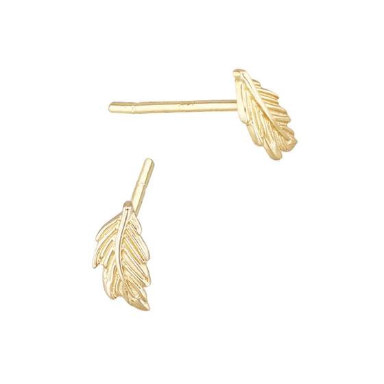 14ky 12x1.2mm feather stud earring