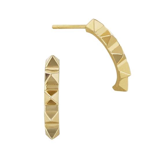 14ky 12.5x2mm curved spike stud earring