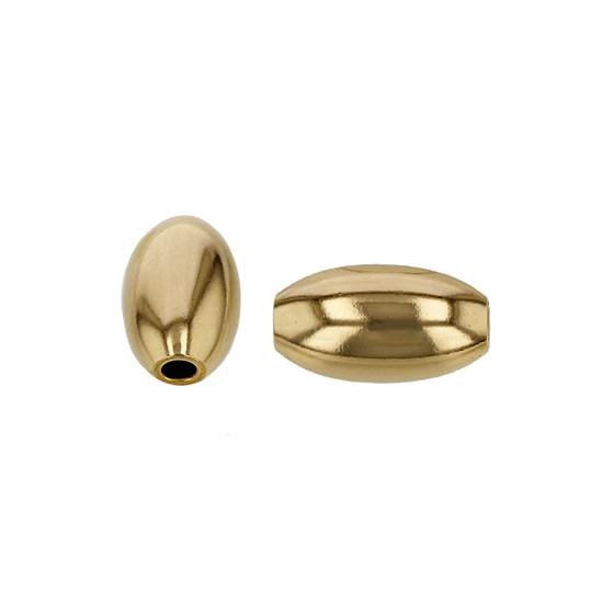 gold filled 6x3.4mm plain oval bead