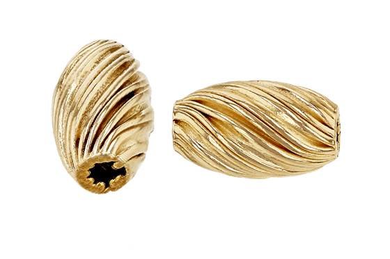 gold filled 8.7x5.2mm twisted oval bead