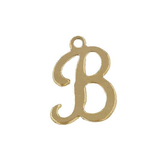 gf 11mm cursive script letter b charm