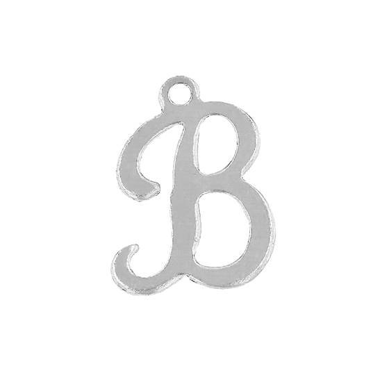ss 11mm cursive script letter b charm
