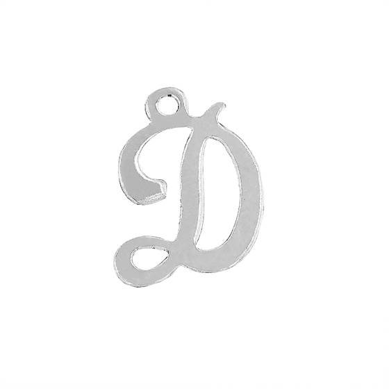 ss 11mm cursive script letter d charm