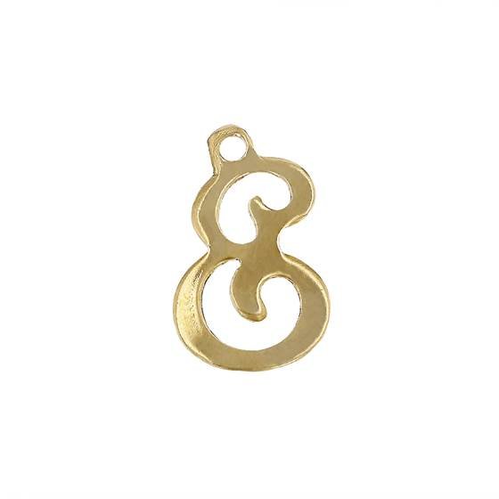 gf 11mm cursive script letter e charm